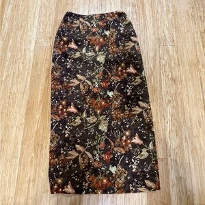 A. Byer Brown Floral Print Skirt Size 7
